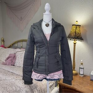 Y2K Charlotte Russe Dark Gray Puffer Jacket